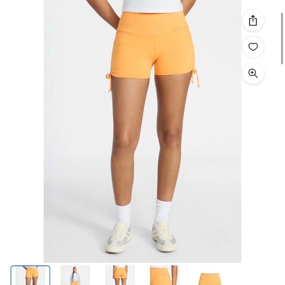 No Boundaries Green & Orange ruched Bike Short - Picture 2 of 11